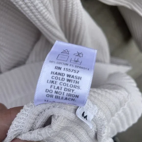 MadHappy Women Crewneck Ribbed Sweater Long Sleeve Pullover Knit Ivory SMALL NEW - Picture 7 of 7